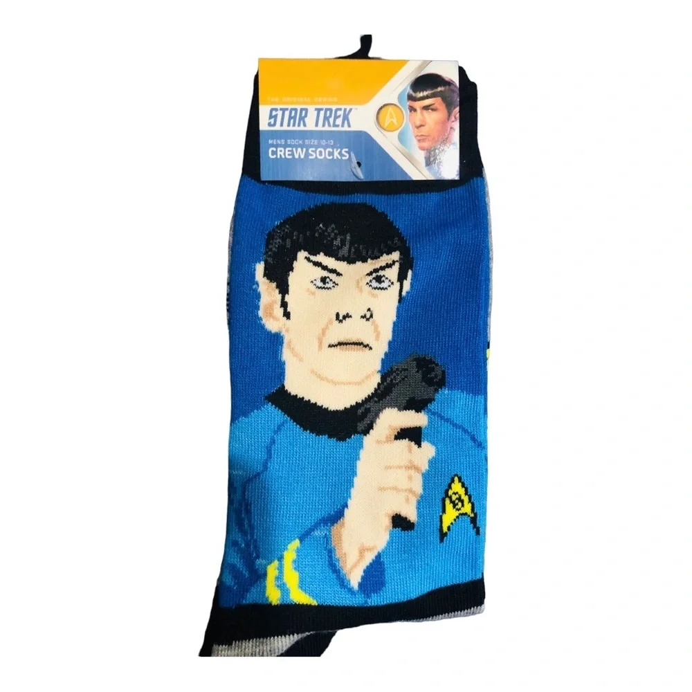 Star Trek Spock gray blue crew‎ socks new -1 pair
