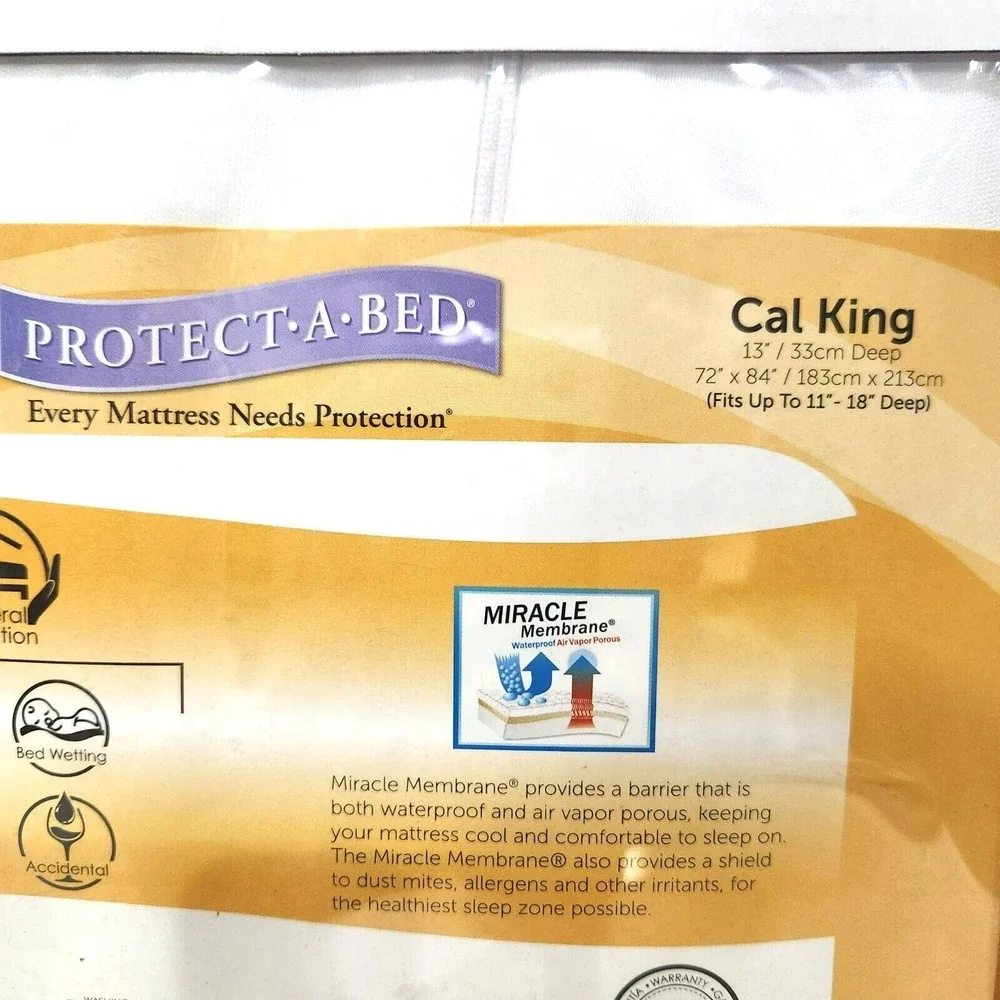 Protect-A-Bed Cal King AllerZip Smooth Mattress Encasement Bedbug Allergy Proof‎