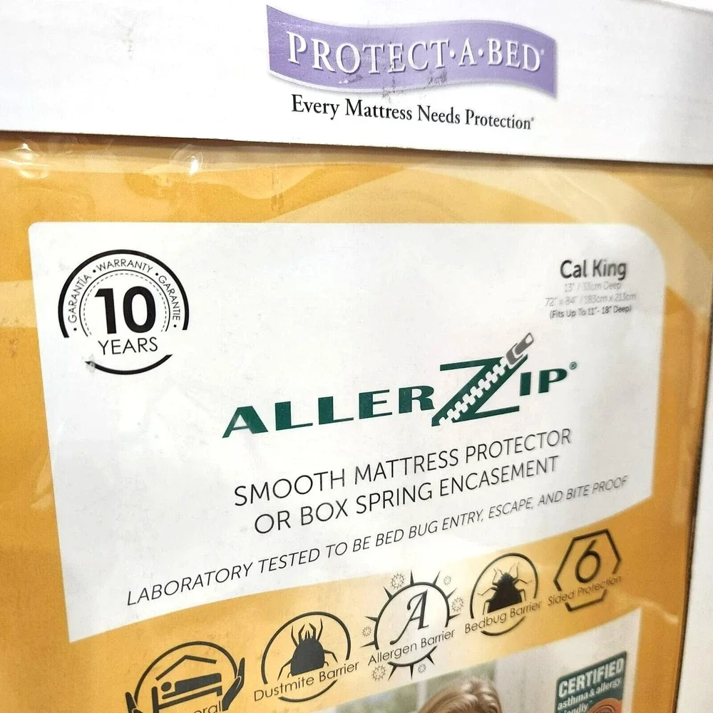 Protect-A-Bed Cal King AllerZip Smooth Mattress Encasement Bedbug Allergy Proof‎