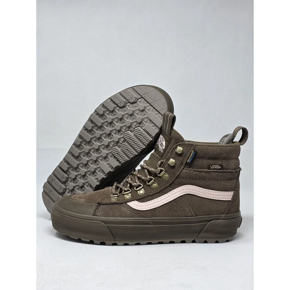 Vans MTE Sk8-Hi Waterproof Teak Brown Pink Boots Cold Weather Wmns 6.5 Men 5 New