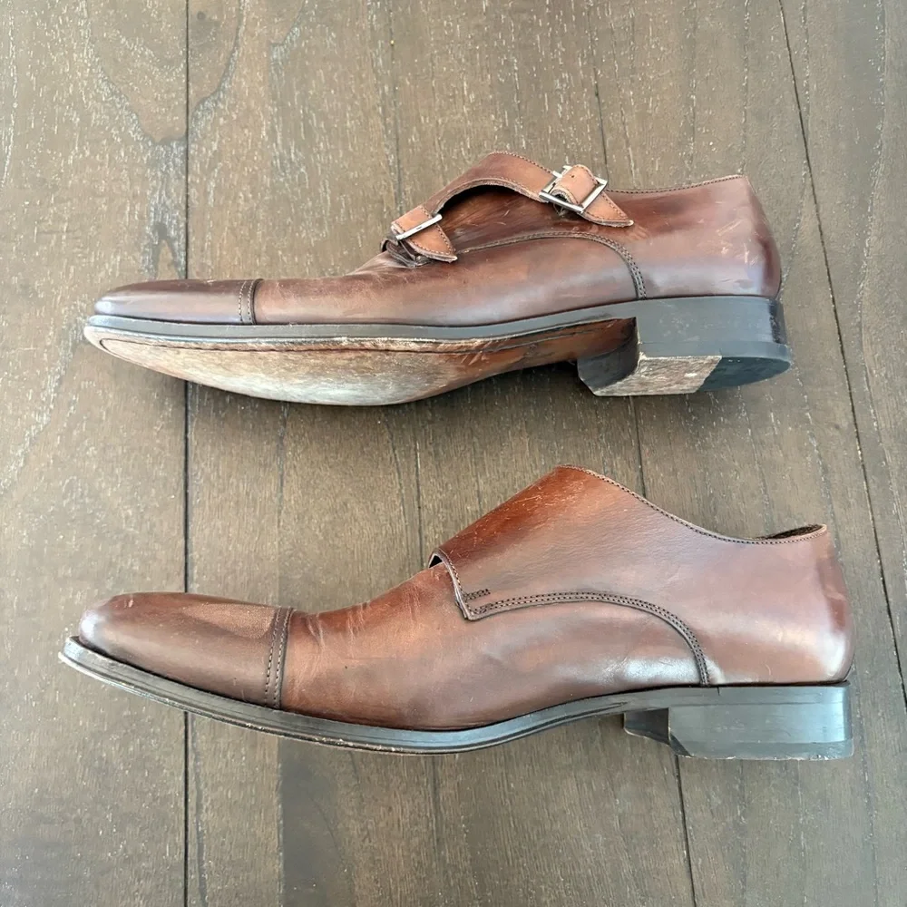 To Boot New York Grant Brown Calf Double Monkstrap Shoes Brown Size‎ 9.5