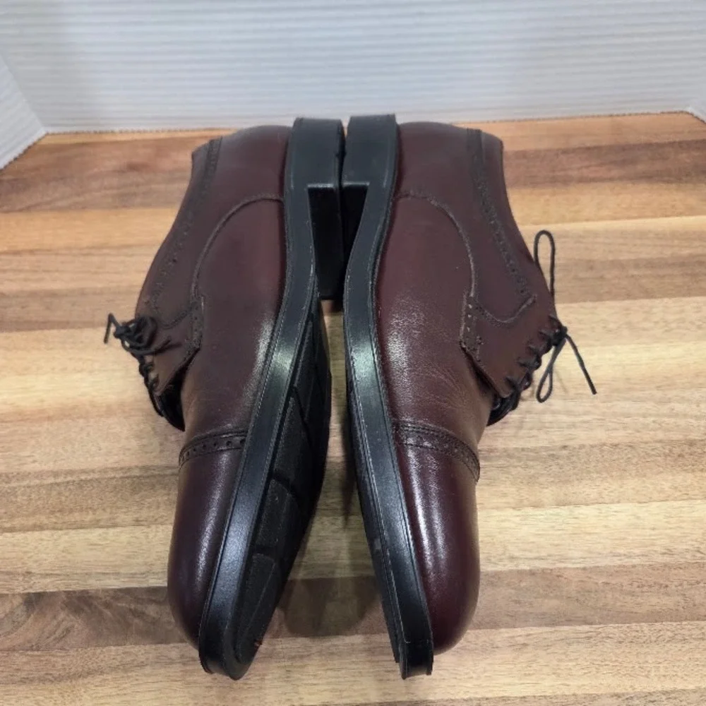 Florsheim Comfortech Dress Shoes Men's 10 Burgundy Leather Cap Toe Oxford 21001