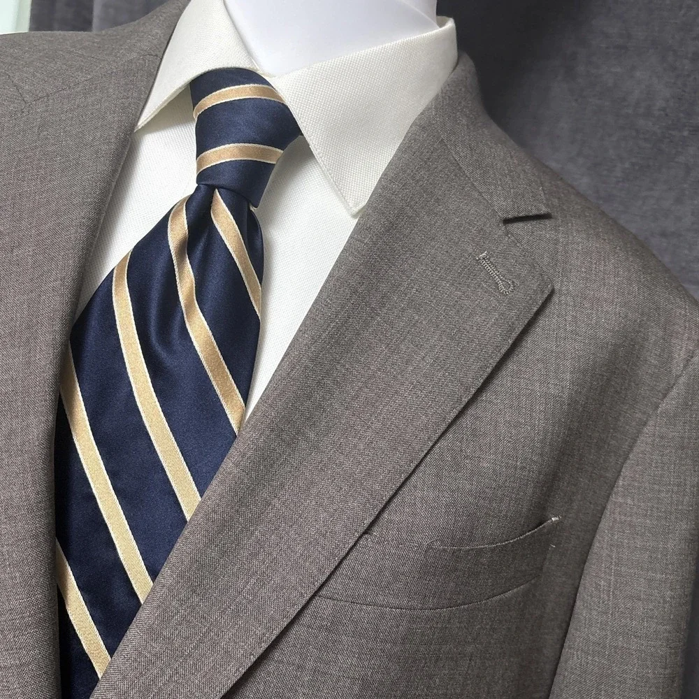Banana Republic Blazer 44R Tailored Slim Brown Italian Barberis Wool 21 Micron