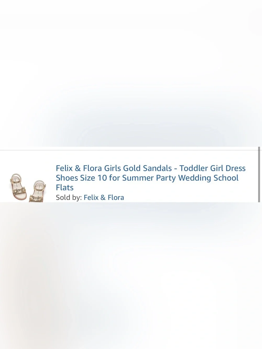 Felix & Flora Gold Floral Sandals Girls Size 10 Hook & Loop Dress Easter Wedding