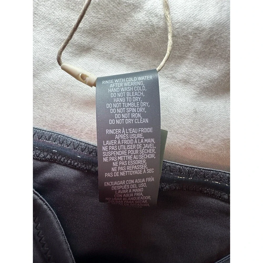 SKIMS Recycled Swim Long Sleeve Bikini Top Gunmetal Gray Women's SIZE 4X NWT‎