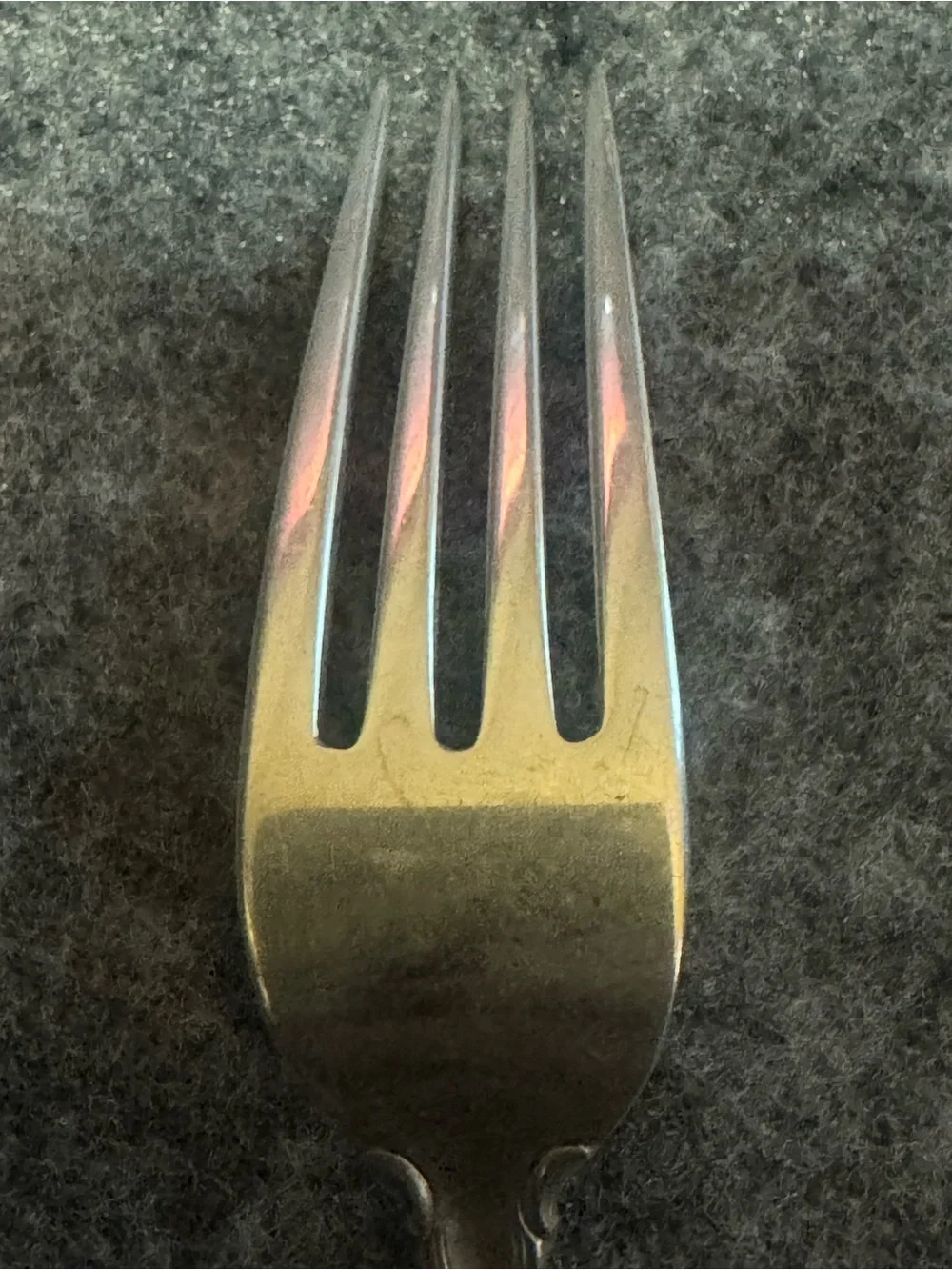 Wallace Silversmiths Silver Ornate Dinner Fork with Floral Motif