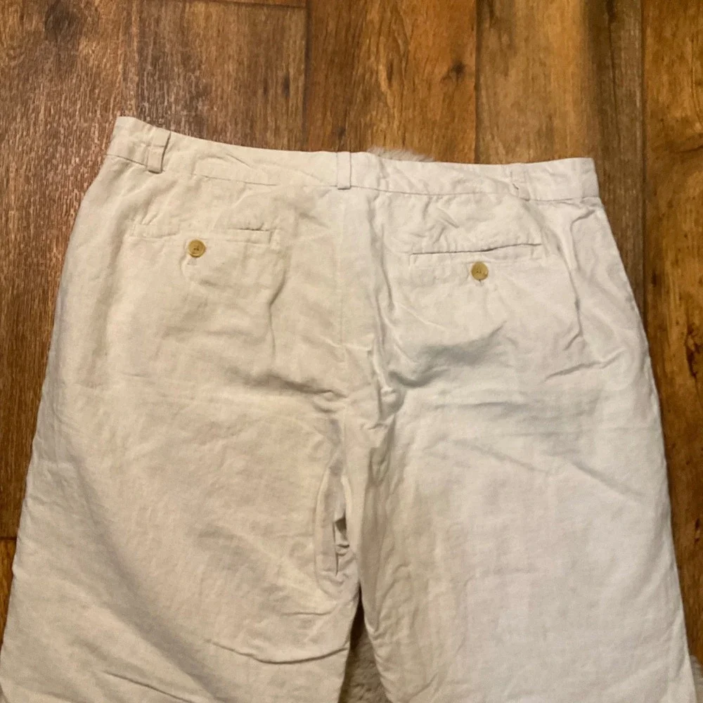 Banana Republic Martin Fit Pants Size 14 Linen Cotton Womens‎ Tan Tousers Dress