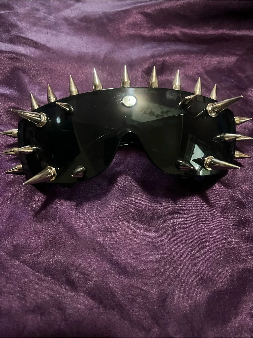 Black Spike Shield Sunglasses