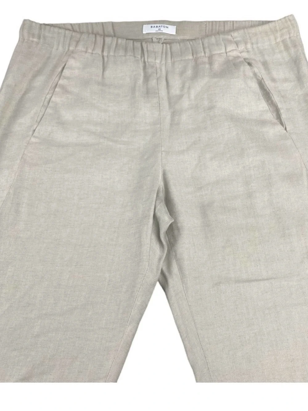 BABATON Aritzia Dexter Linen Cropped Linen Dress Pants Sz XS Pull On