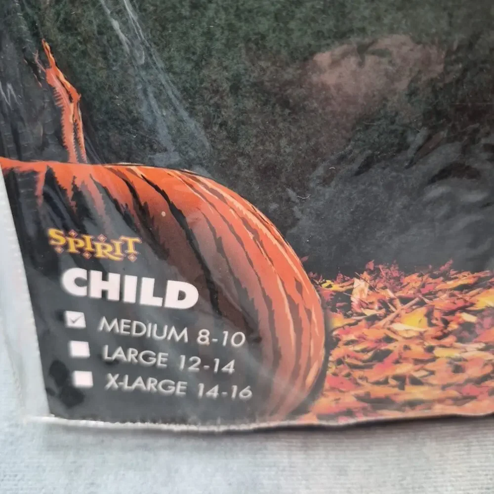 Trick r Treat Sam Shirt Costume Child Medium 8-10 Spirit Halloween Hooded Top