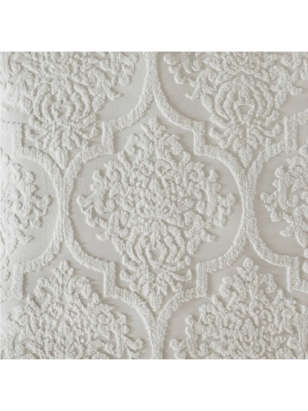 3pc Full/Queen Eugenia Cotton Damask Com forter Set White