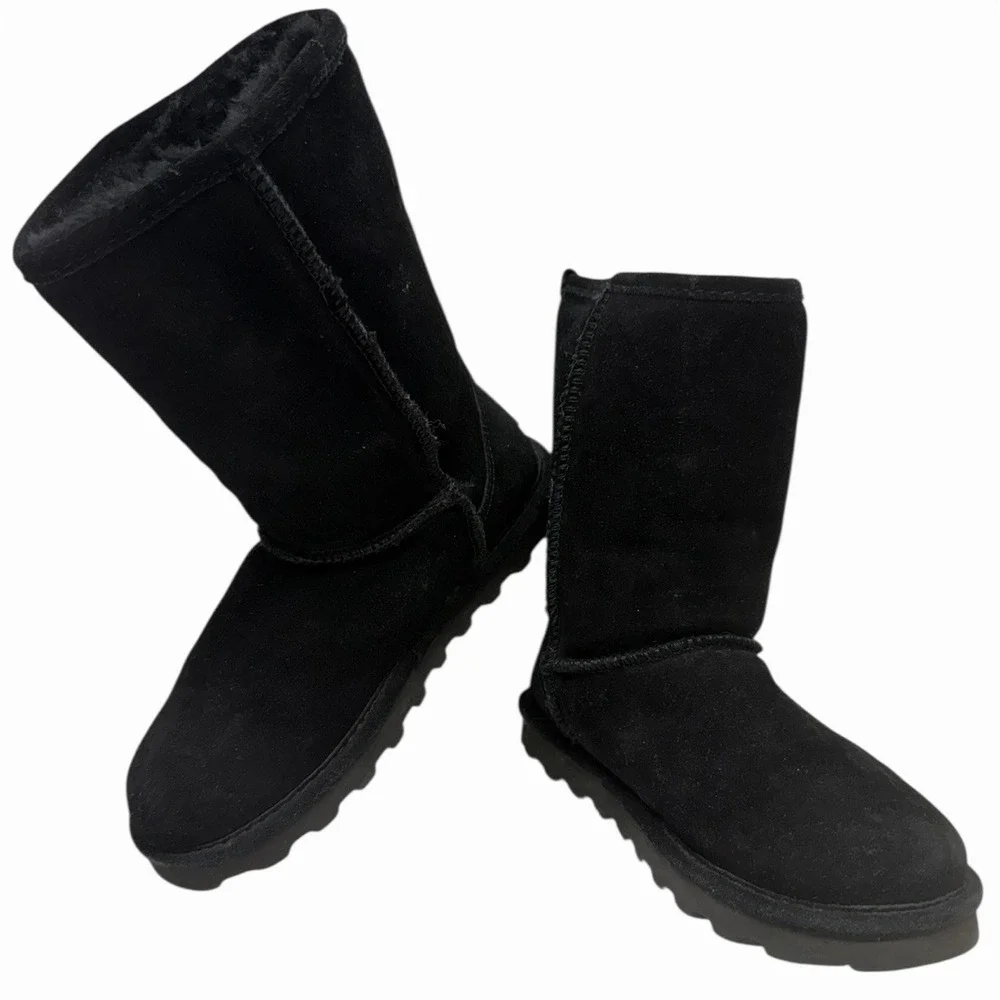 Bearpaw Women's‎ Boot Elle Short Water Resistant Suede Black Size 7 1962W