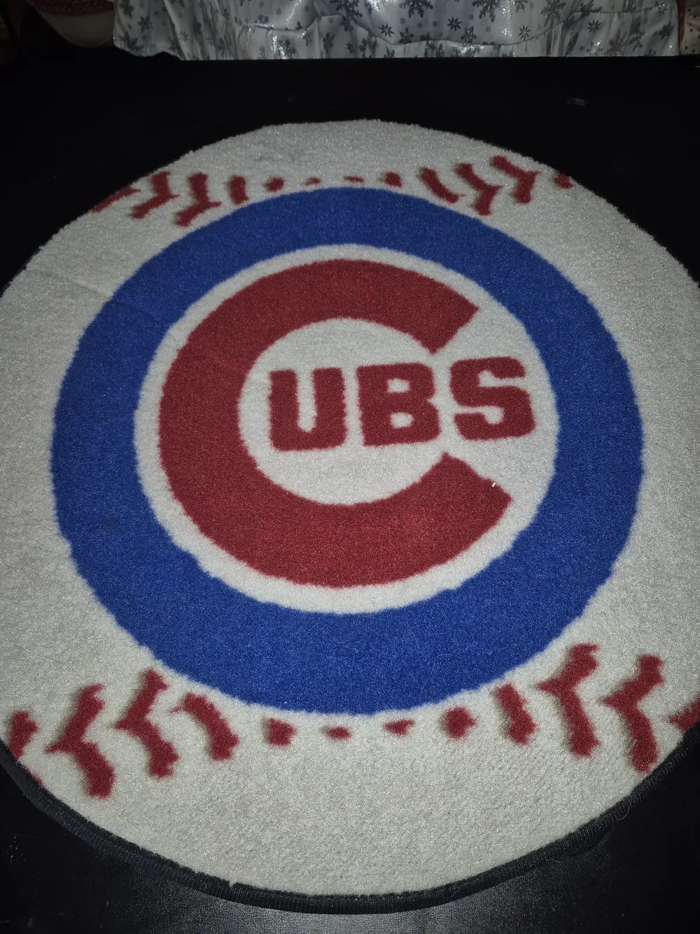 Chicago Cubs Round Baseball Mat - Red, Blue, White