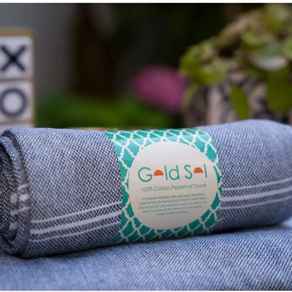 Gold Sol 100% Cotton Pestemal Towel (Turkish Towel)
