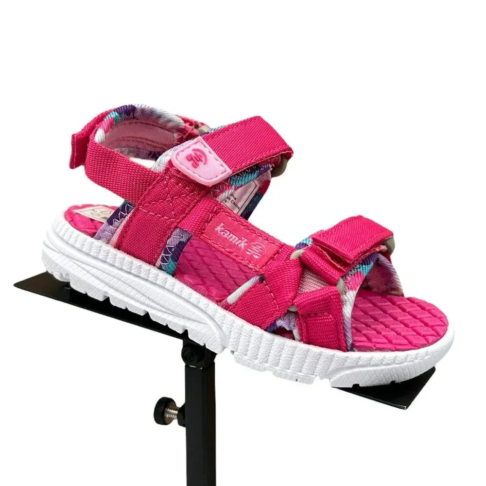 Kamik‎ Toddler Girls Adjustable Strappy Sandals Size 7 Pink Lightweight & Comfy