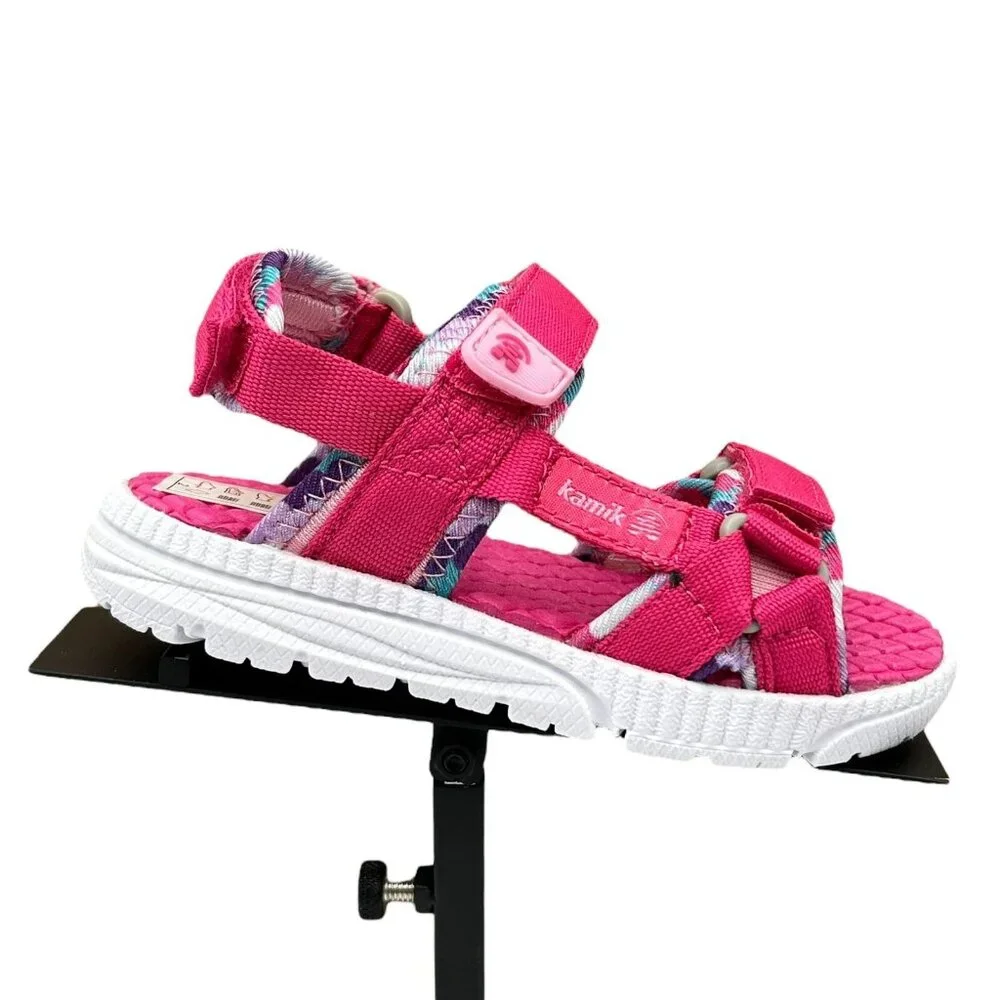 Kamik‎ Toddler Girls Adjustable Strappy Sandals Size 7 Pink Lightweight & Comfy