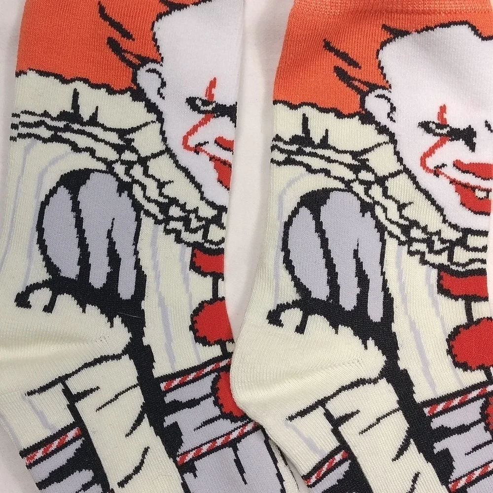 NWOT Horror Characters Themed Adult Socks - Orange and Blue