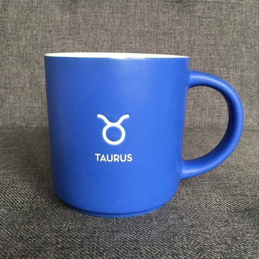 Taurus Astrology Coffee / Tea Mug, Blue, White, 16 oz