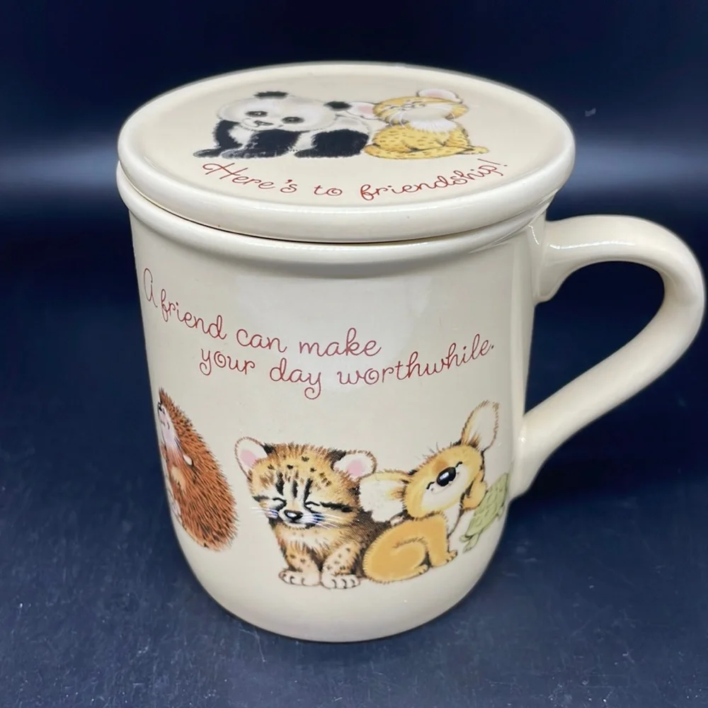 Vintage 80’s Hallmark Friendship Mug Mates 2 pc With Lid