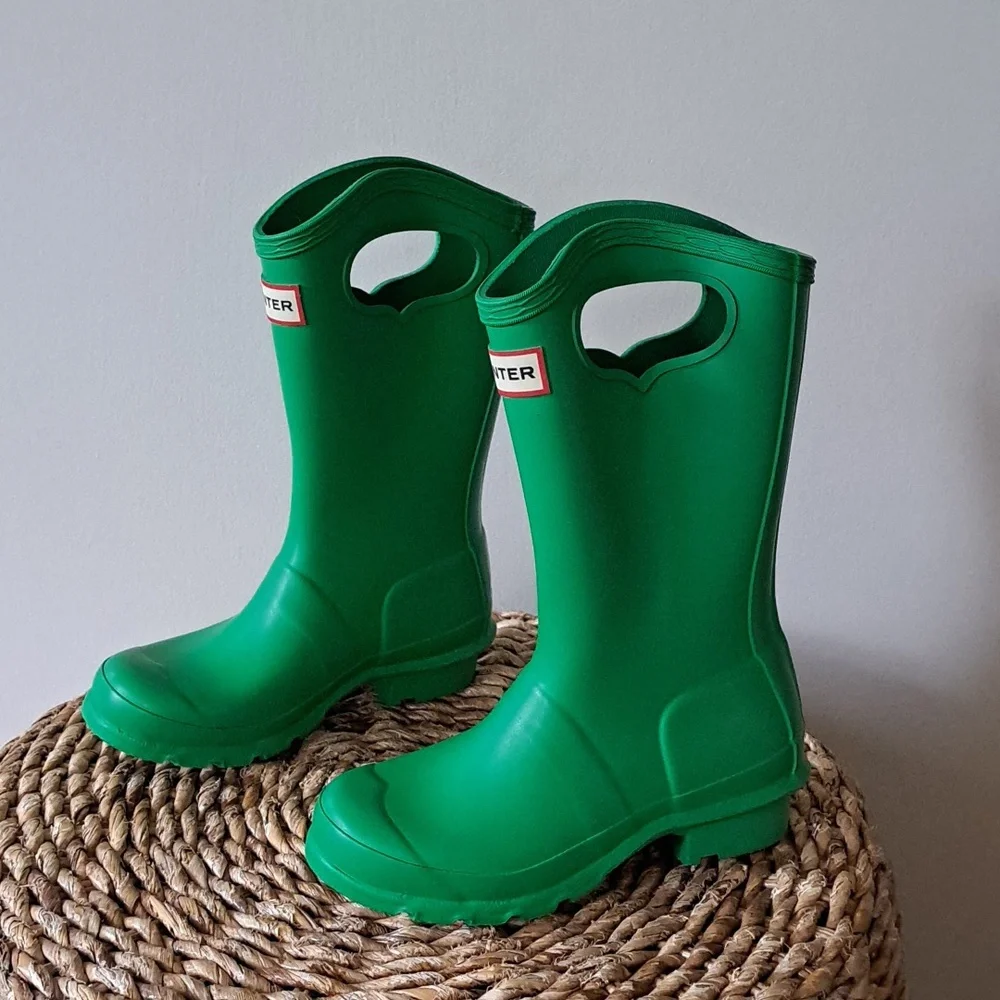 Hunter‎ Youth Classic Grab Handle Wellington Rain/Outdoor Boots Green G1/B13