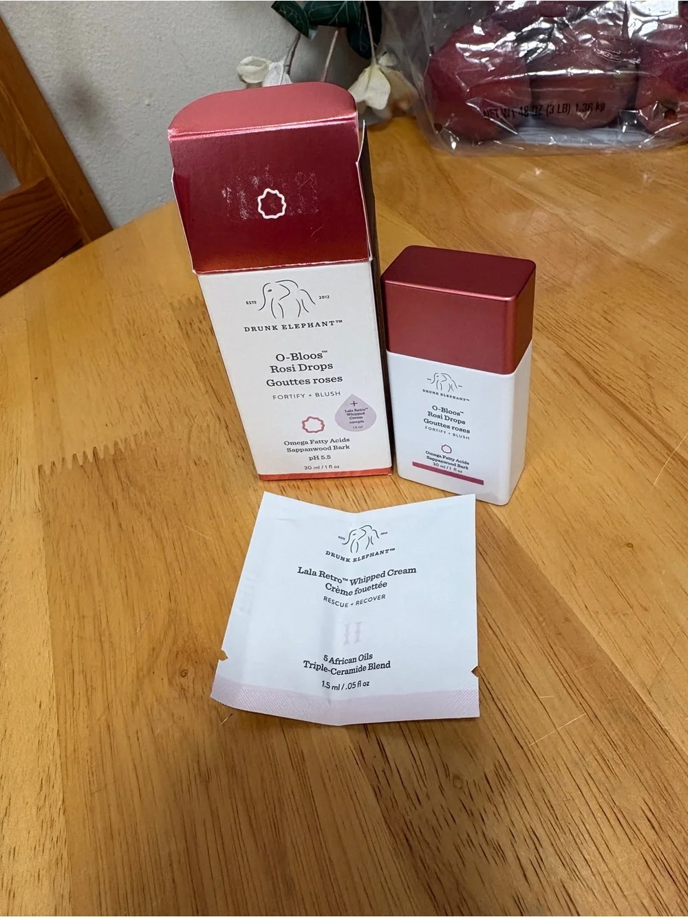 Drunk Elephant~O-Bloos Rosi Drops Fortify + Blush Full Sz 1oz, +sample, BNI, New