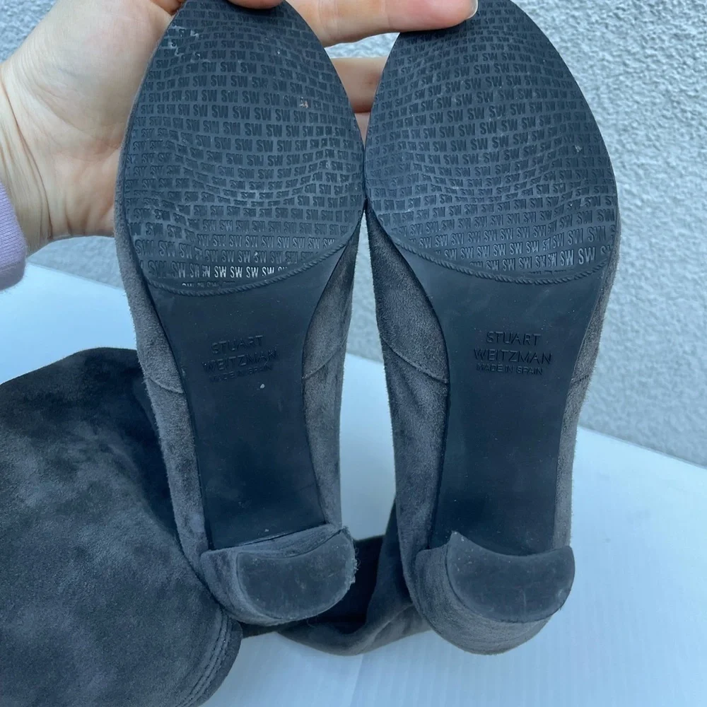Stuart Weitzman Hiline OTK Boot In Slate Grey