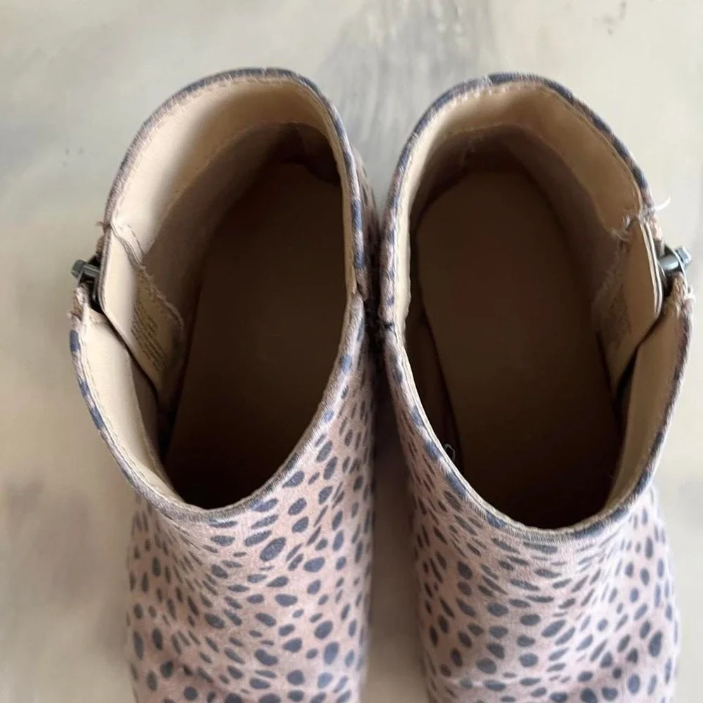 Cat & Jack Leopard Print Ankle Boots Kids Size US 2
