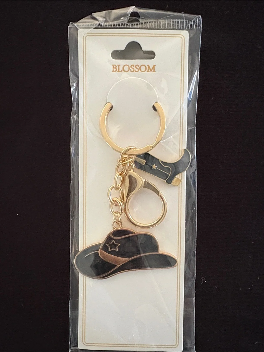 Blossom keychains stylish gold