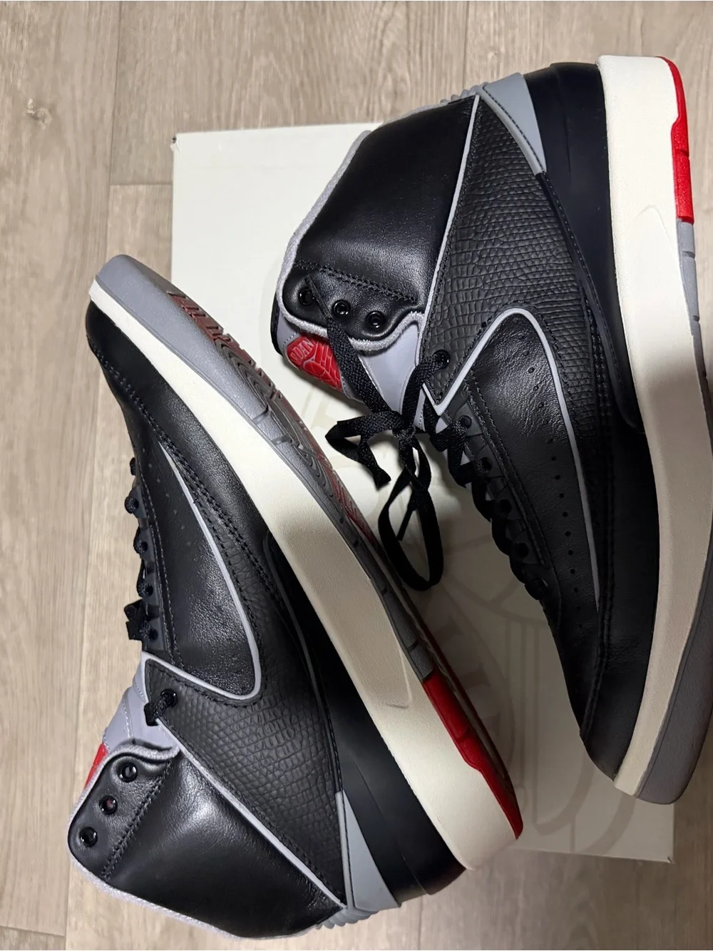 Jordan Black, Gray & Red High-Top Sneakers