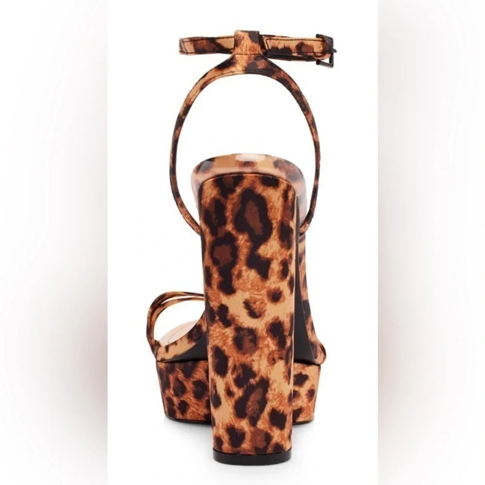 JESSICA RICH LEOPARD PLATFORM SANDALS 5.5 HEEL SIZE 9 EUR SIZING 39