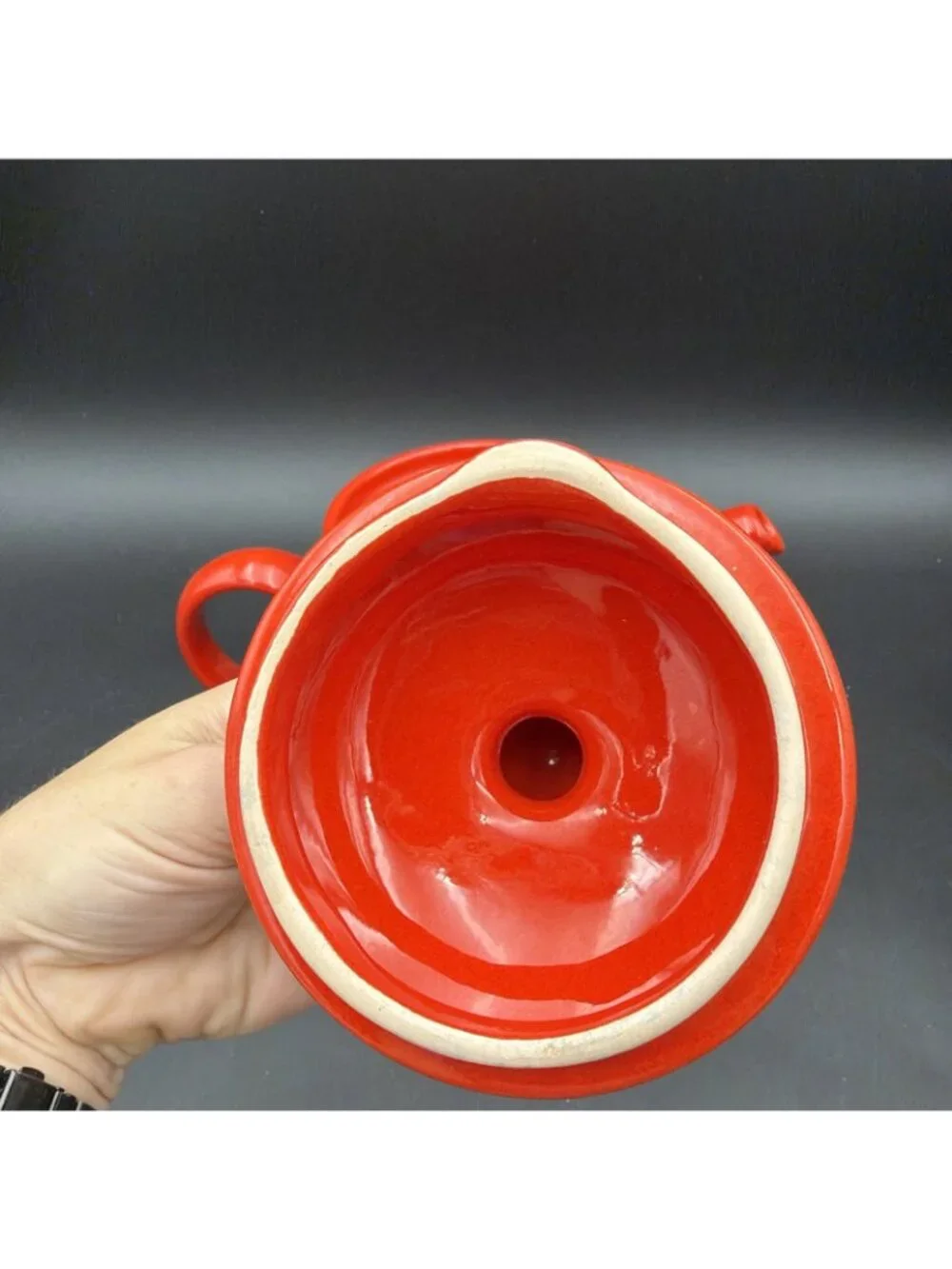 Vintage 1980s Waechtersbach West Germany Red White Heart Teapot ~7