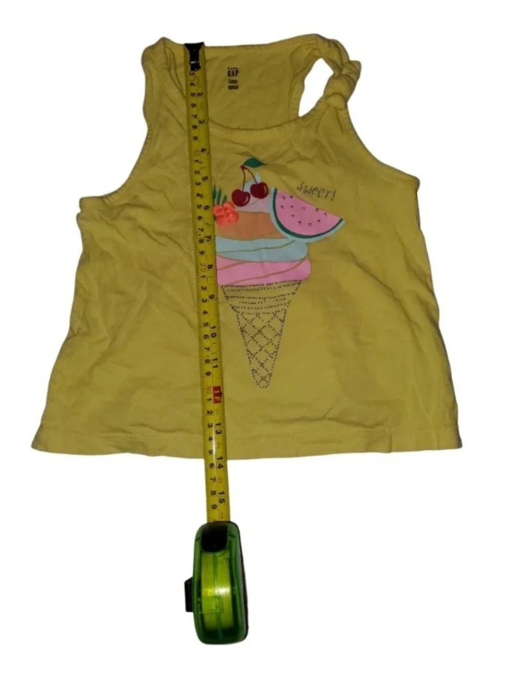 GAP Yellow Girls Ice Cream Graphic Tank