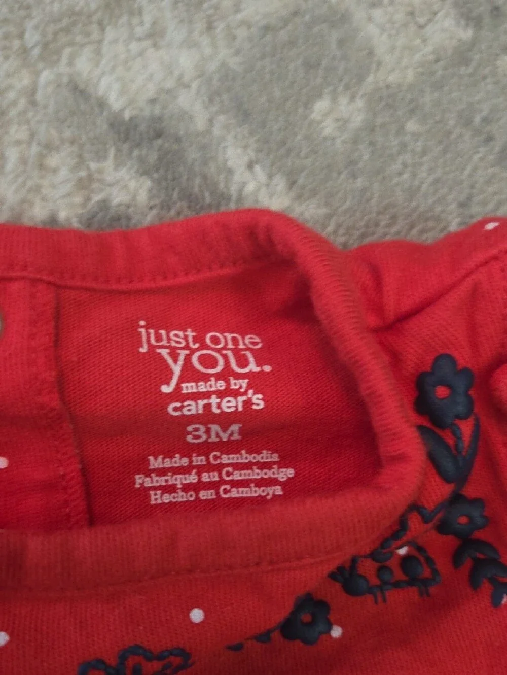 Carter's Navy and Red Floral Baby Matching Set