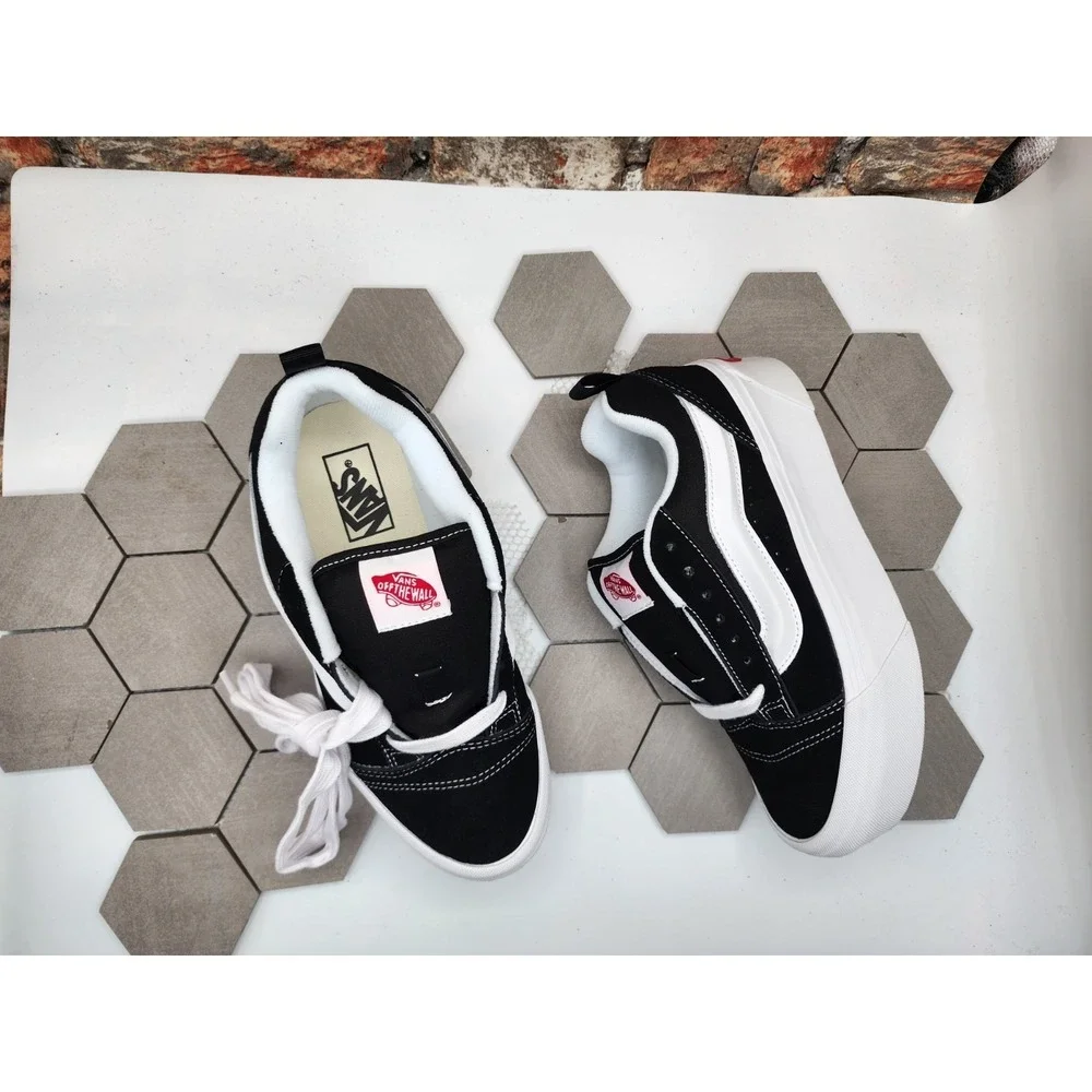 VANS Knu Stack Platform Lift Shoes Black White Platform Shoes Women Sz  5 Rare