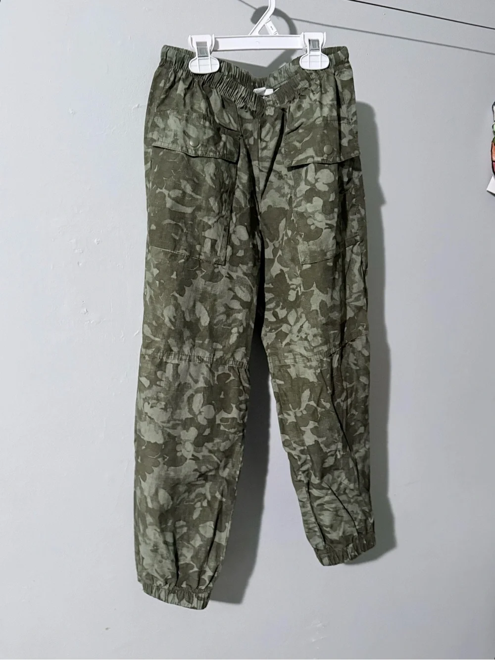 GAP Kids Olive Green Floral Cargo Jogger Pants
