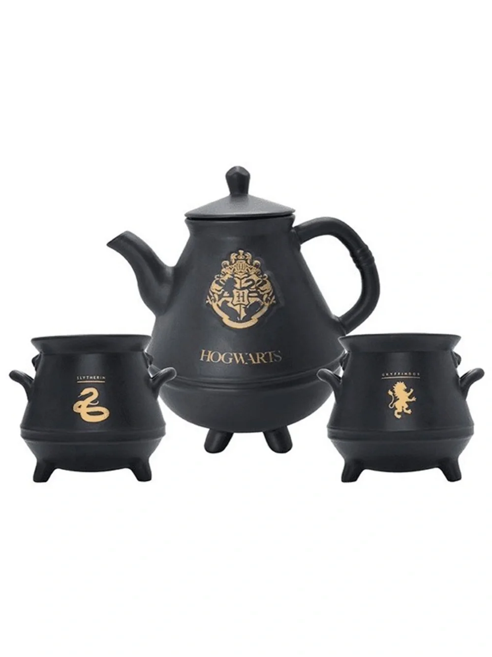 Harry Potter Teapot with 2 Hogwarts Cauldron Mugs