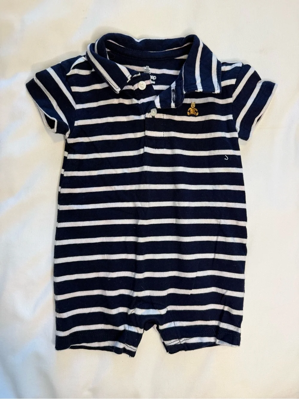 GAP Navy and White Striped Polo One-Piece