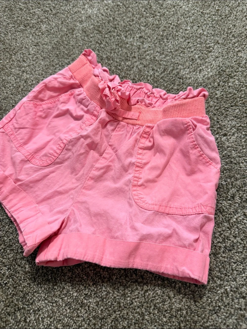 GAP Pink Paperbag-Waist Girls' Shorts with Front Pockets