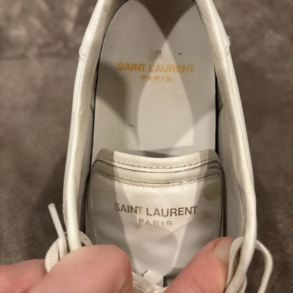Saint Laurent Signature Court Classic SL/39 Womens 7.5 White Platform Sneakers