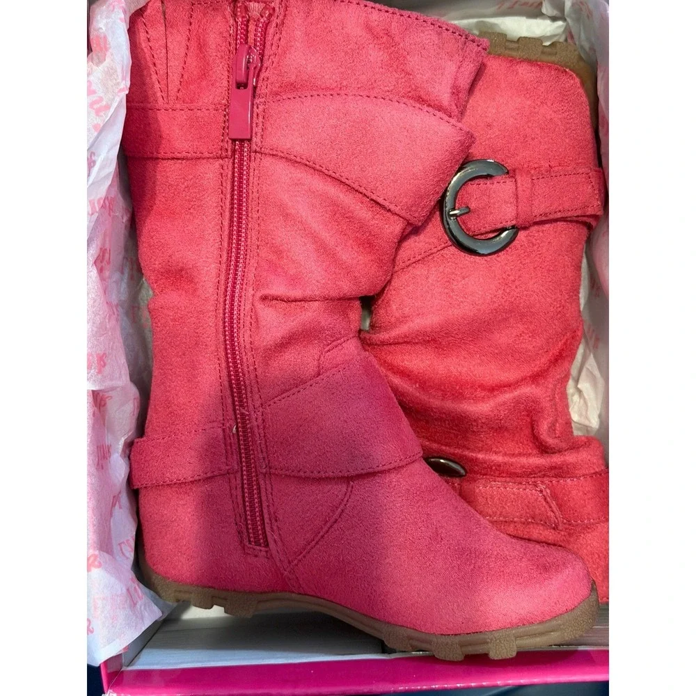 Link Kids Fuchsia Valley 11ka Boots Size 7 Side Zip Buckle Details