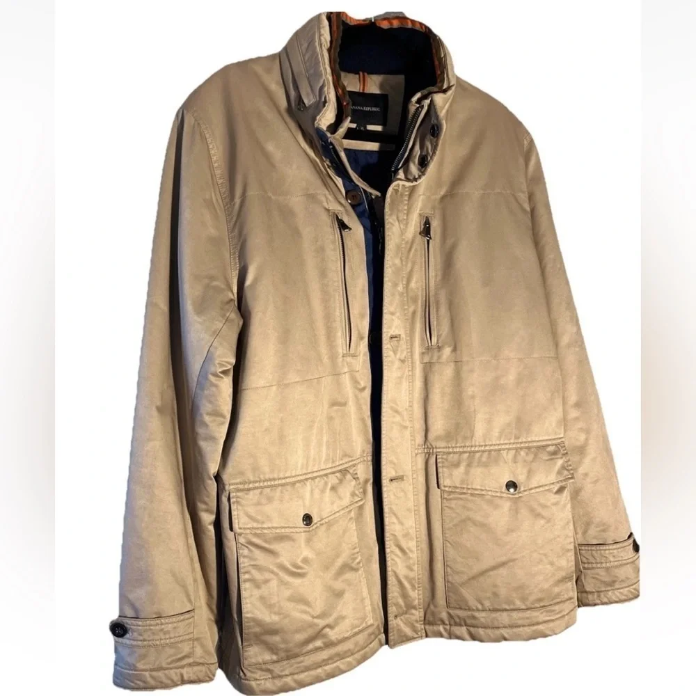 Banana Republic Men's Tan Military Field Barn Coat Jacket Cotton Size XL