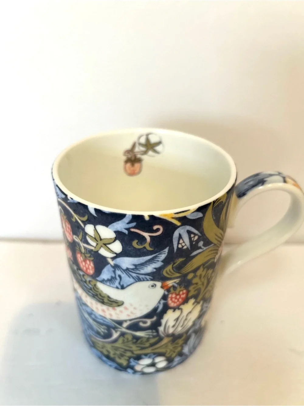 Royal Worcester Fine Bone China Mug iconic Morris & Co Strawberry Thief Design