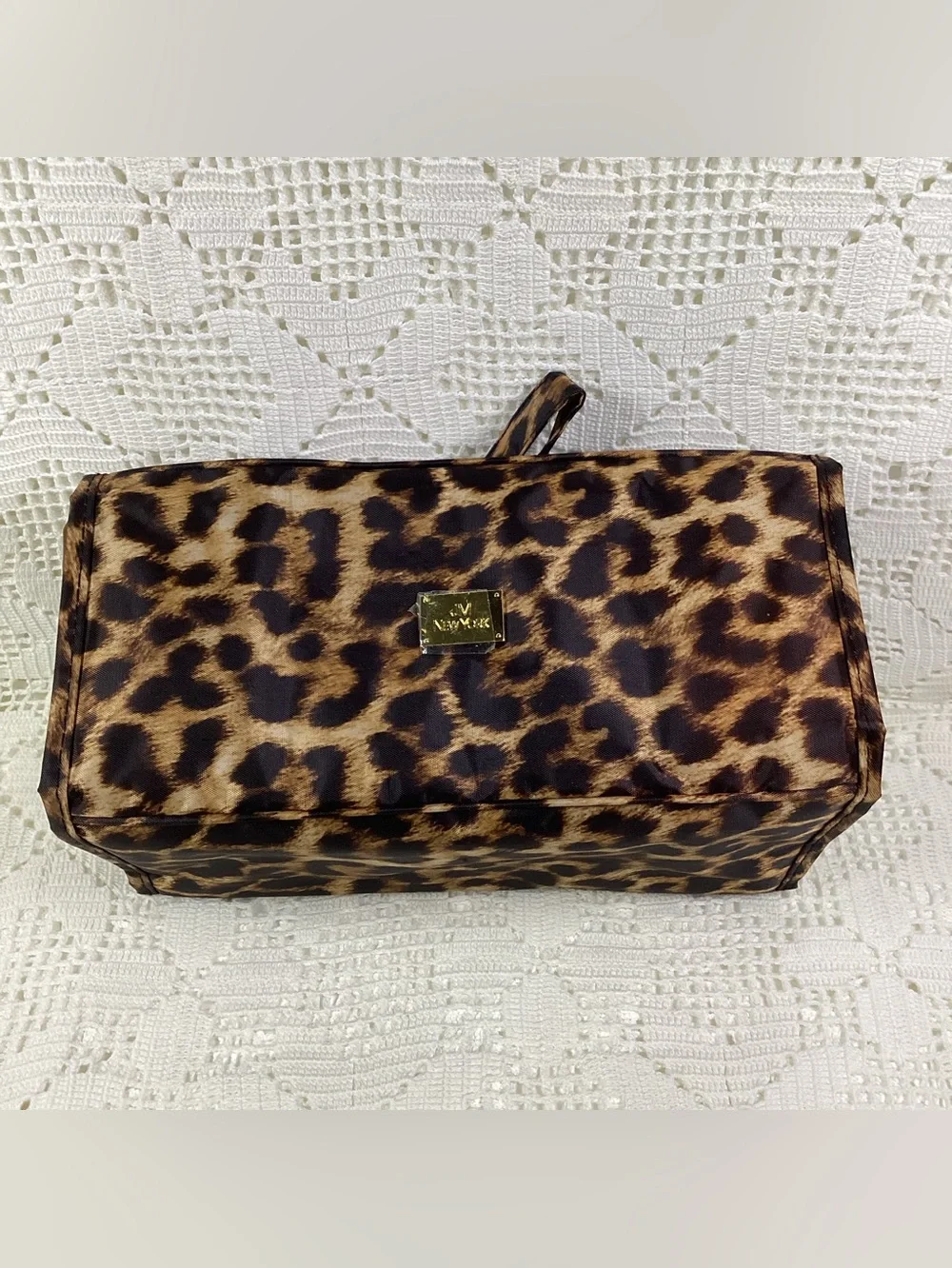 Joy Mangano “Better Beauty Case” Leopard Print Travel/Storage Bag Set