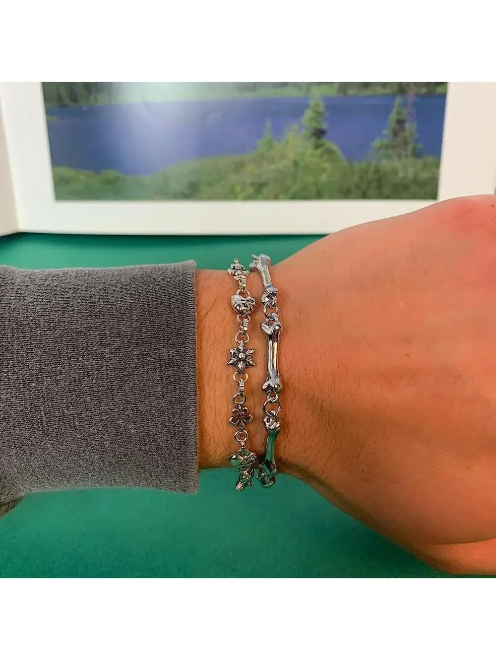 N/A #streetwear #silverbraclet #punk