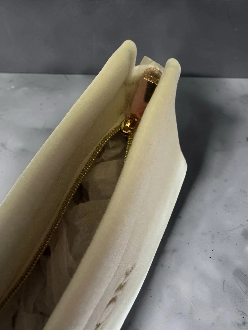 Dior White Cosmetic Pouch with Gold Logo GWP NIB