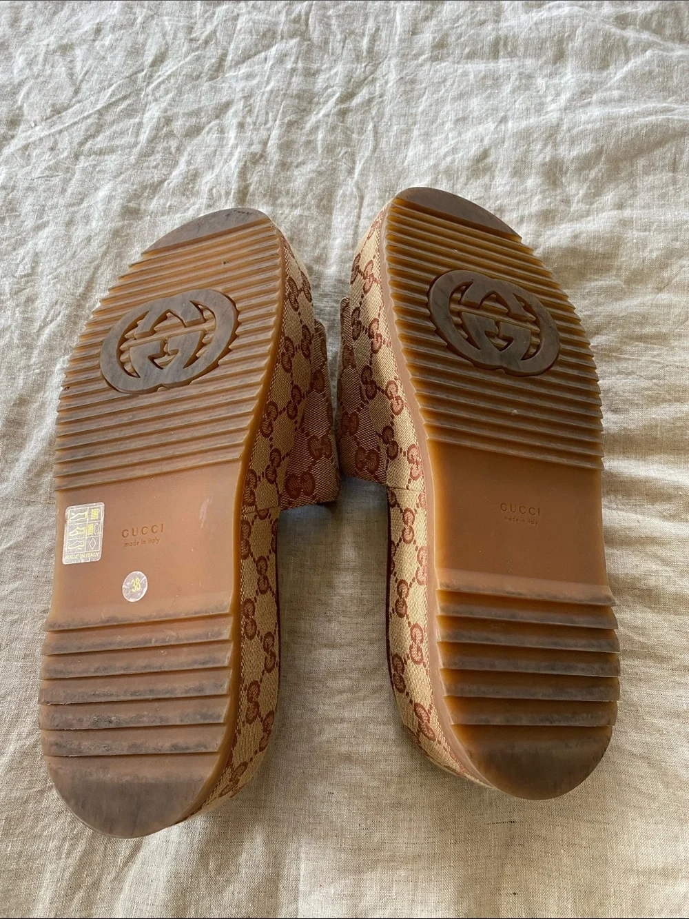 Gucci slides featuring