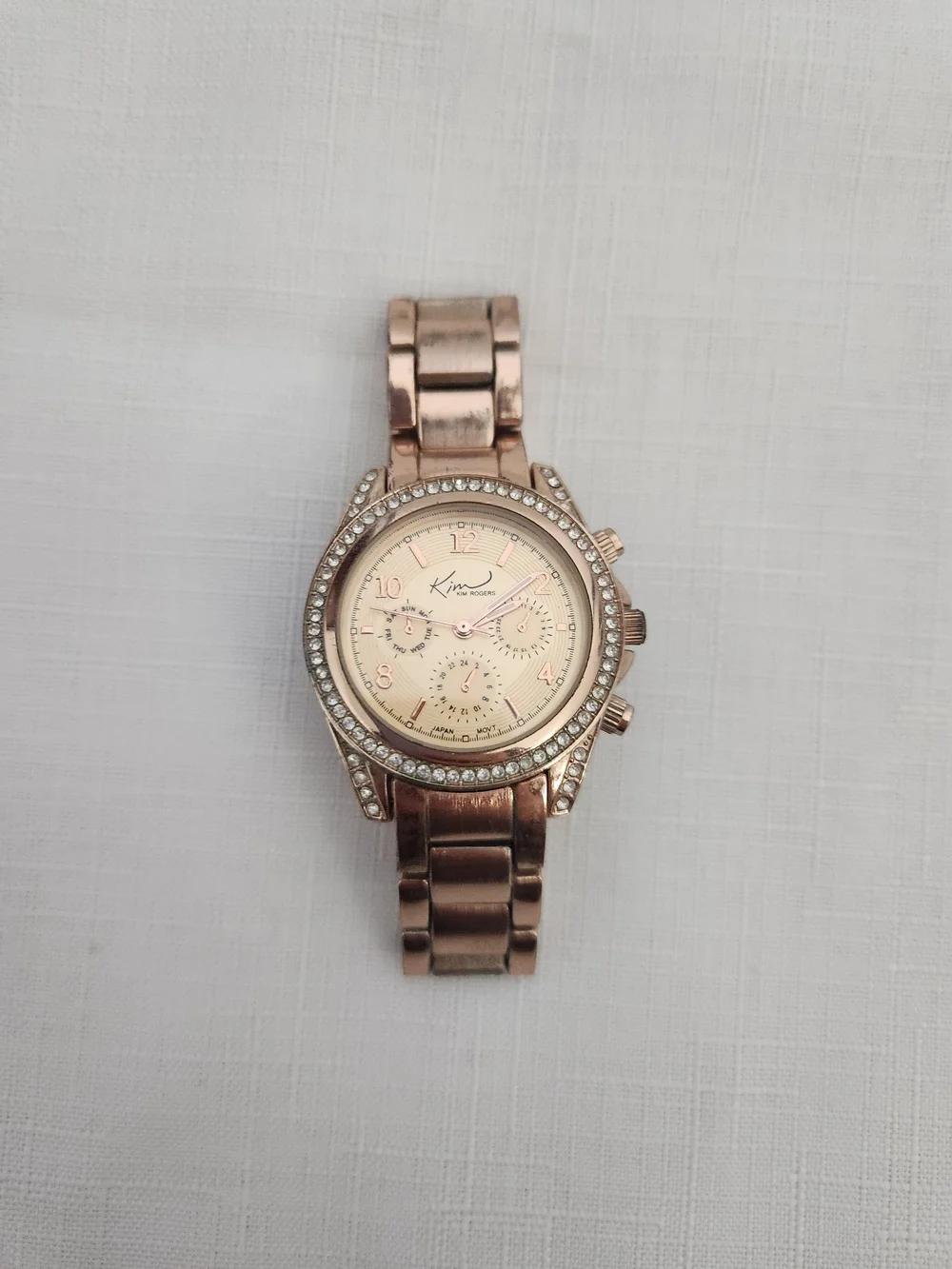 Kim Rogers Rose Gold Crystal Accent Women’s Watch