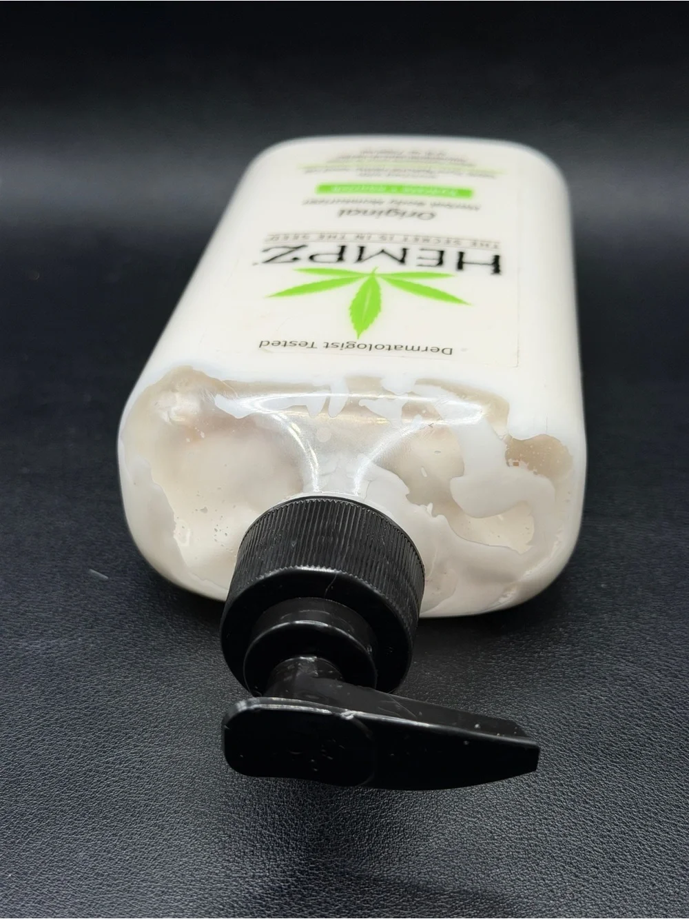 Hempz bottle opened