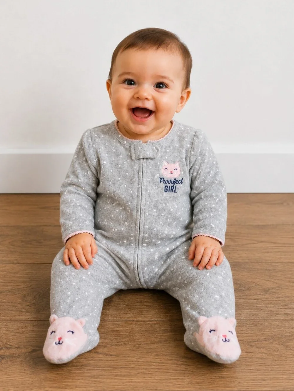 Girls 6m Carter's Terry Cloth Footies