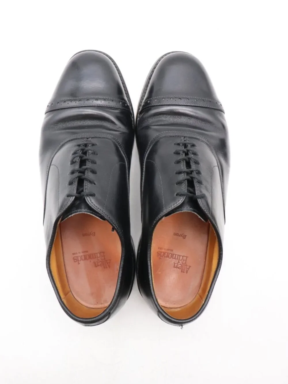 Allen Edmonds Byron Mens 7.5 EEE Black Leather Cap Toe Oxford Dress USA
